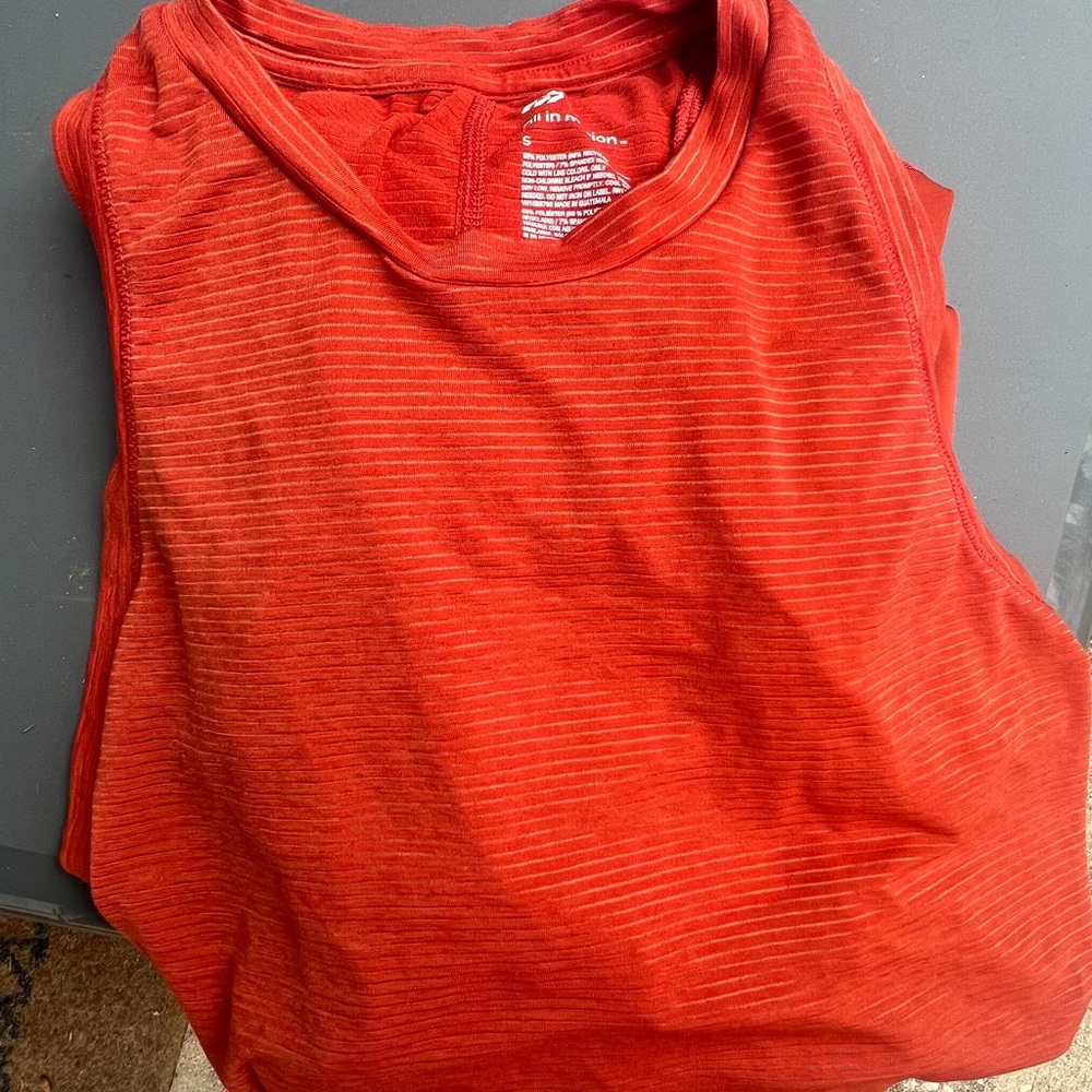 All in Motion Orange Ribbed Sleeveless Tank Top and matching leggings